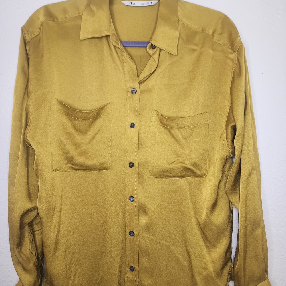 Zara Golden Button-Up Shirt
